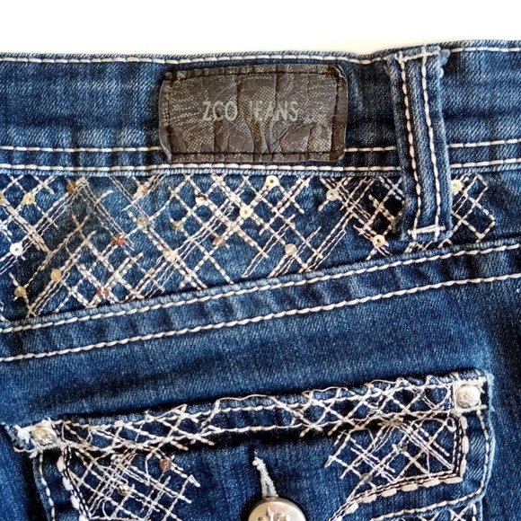ZCO Jeans  Girls size 14 or Women's size 6  Silver Metallic Sequin  Stretch  GUC - Picture 11 of 11